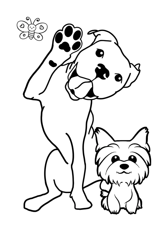 Cachorros para colorir para imprimir e colorir - imagem 7